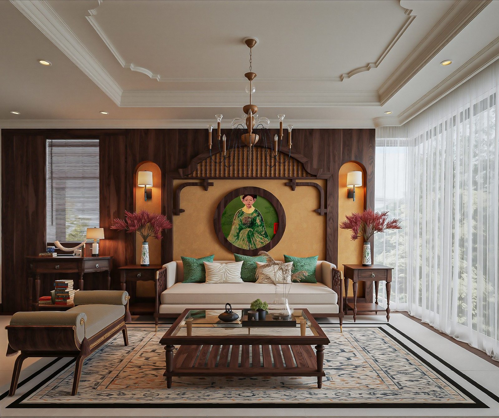 18176. تحميل النموذج الداخلي لغرفة المعيشة Sketchup Indochine مجانًا بواسطة Phan Thuc (7)