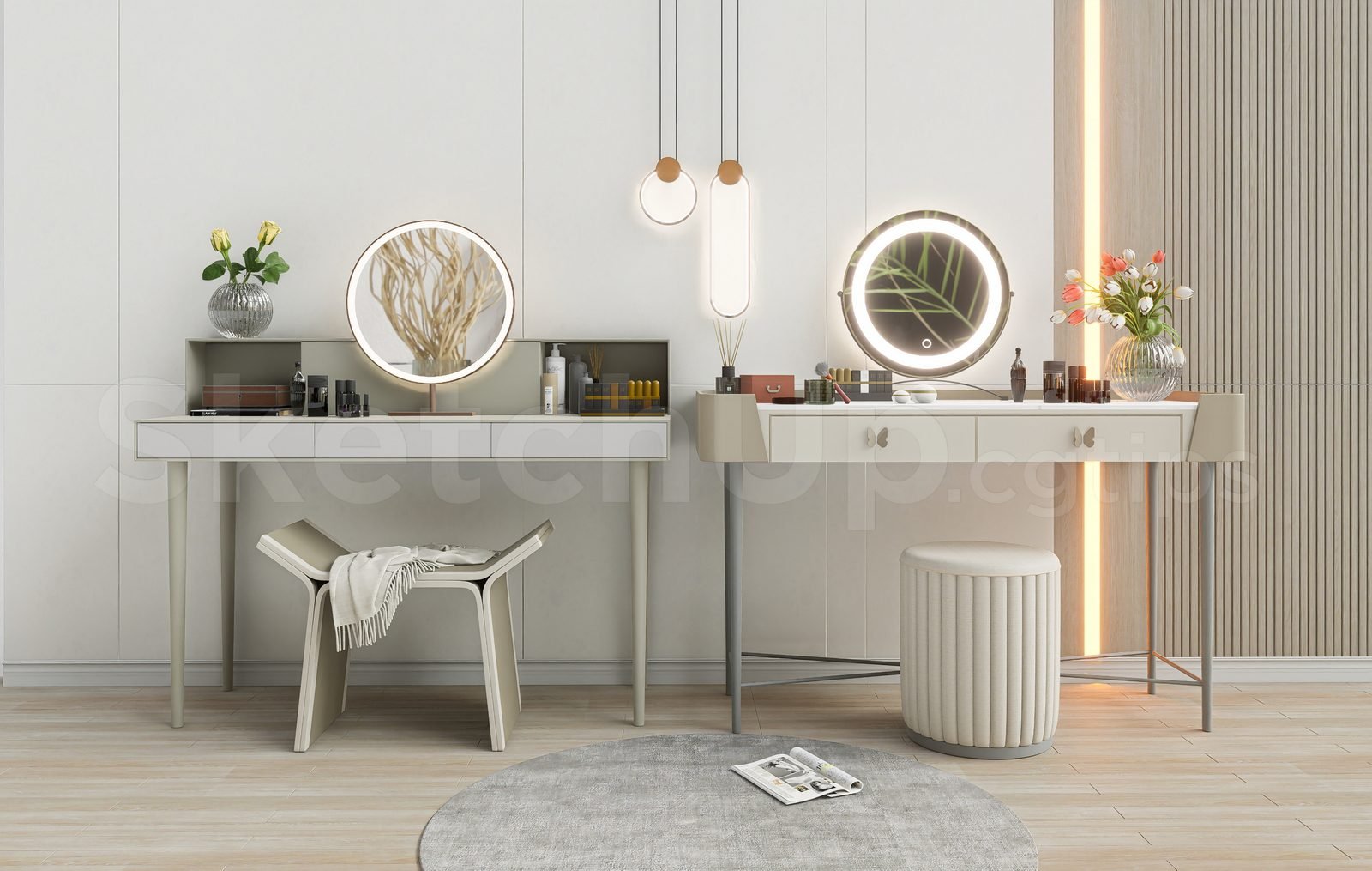 18197. طاولة مكياج نموذج ثلاثي الأبعاد سكيتش أب مجاني (1)