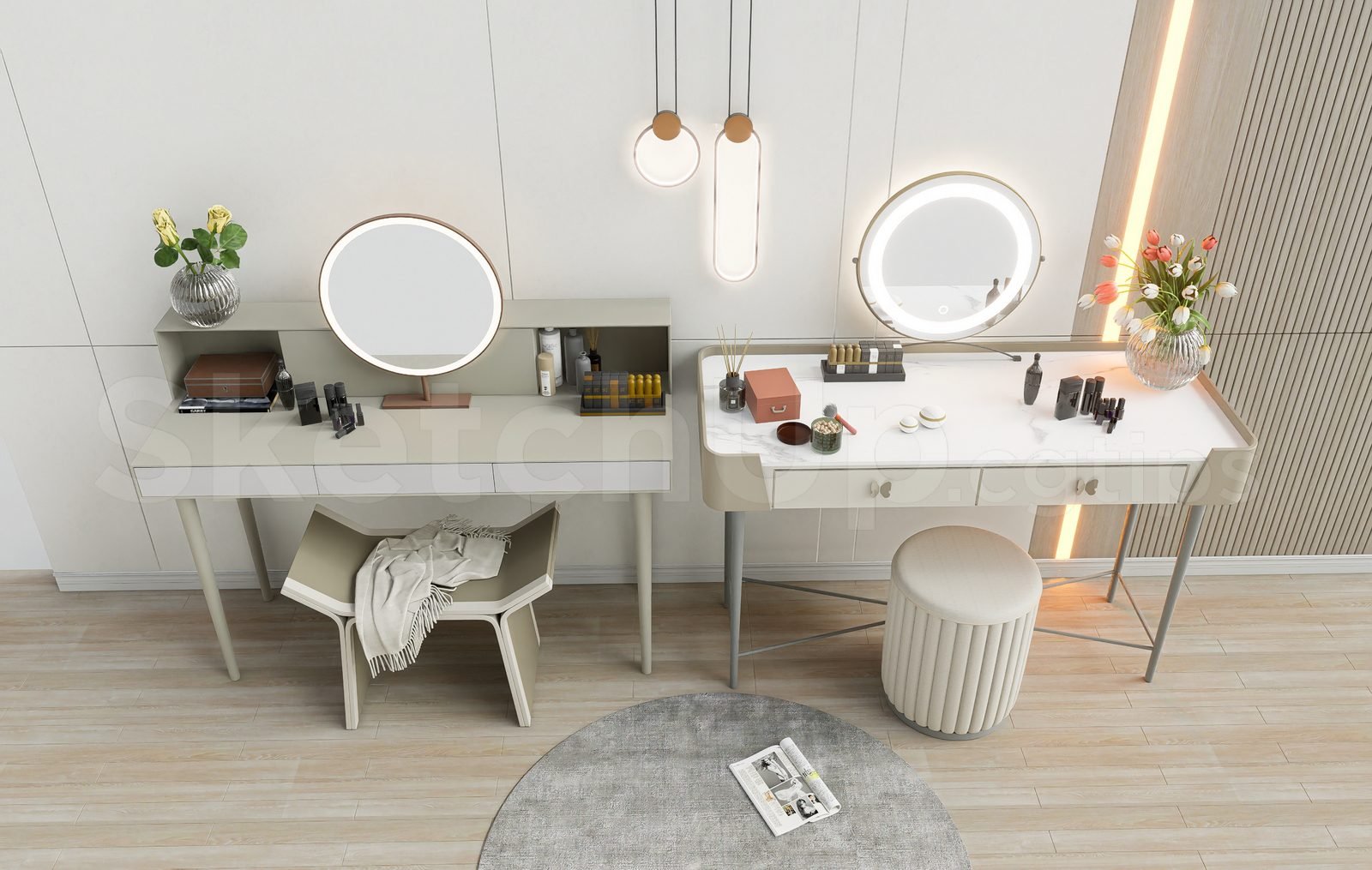 18197. طاولة مكياج نموذج ثلاثي الأبعاد Sketchup مجاني (2)