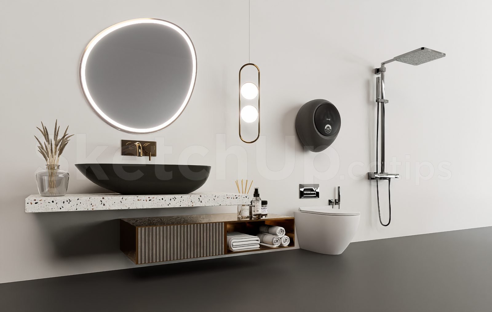 18243. تنزيل نموذج خزانة الحمام Sketchup ثلاثي الأبعاد مجانًا (2)