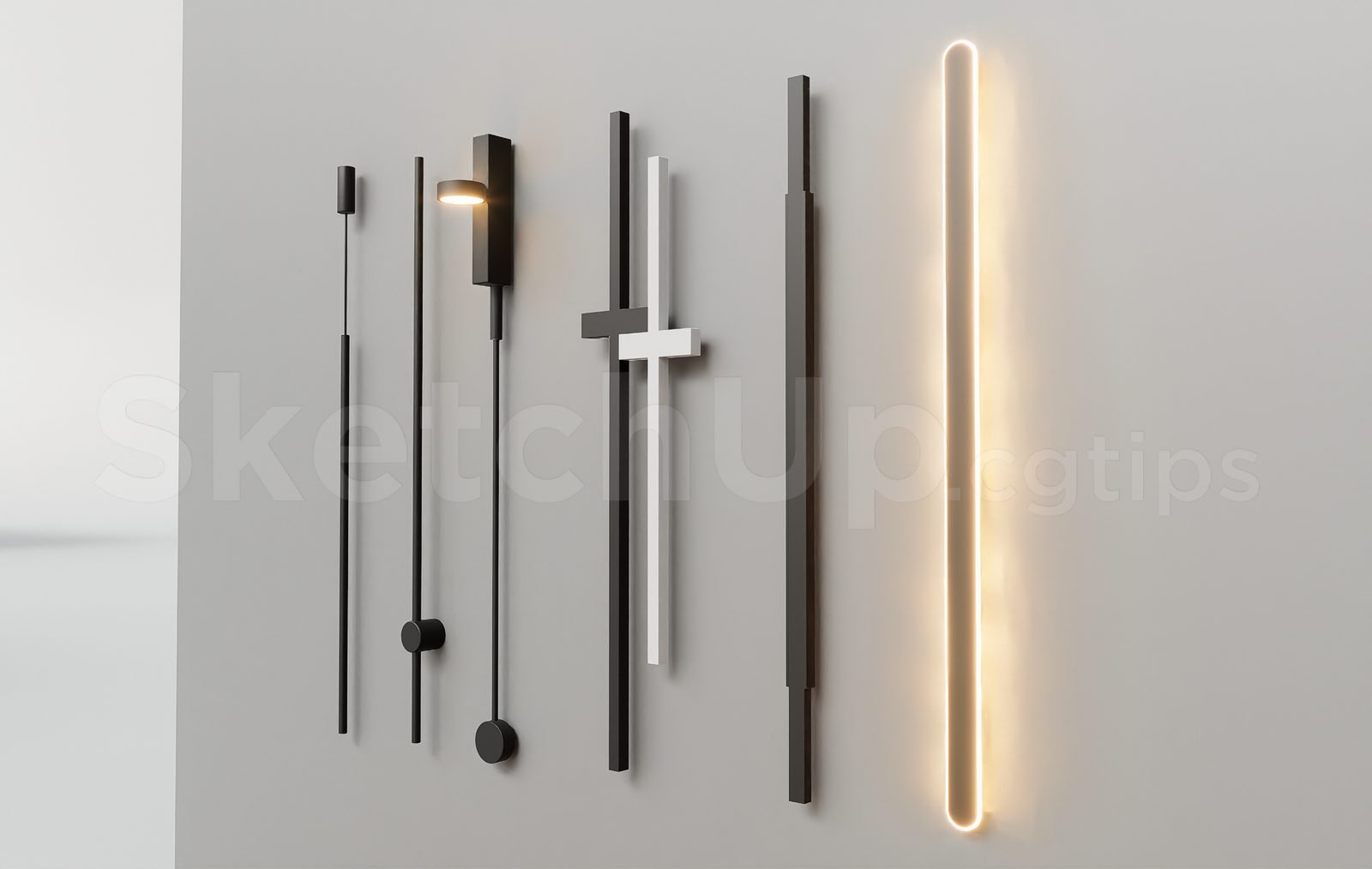 18248. تنزيل نموذج Sketchup Wall Light مجانًا (2)