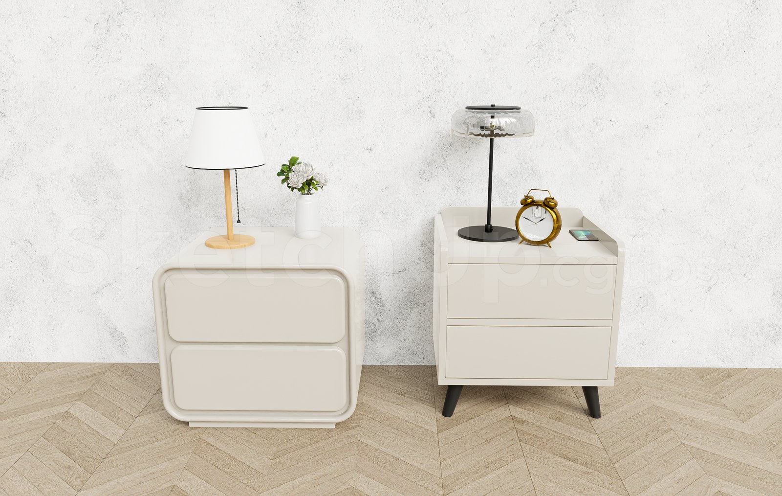 18255. تنزيل مجاني لطاولة السرير الجانبية Sketchup ثلاثية الأبعاد (2)