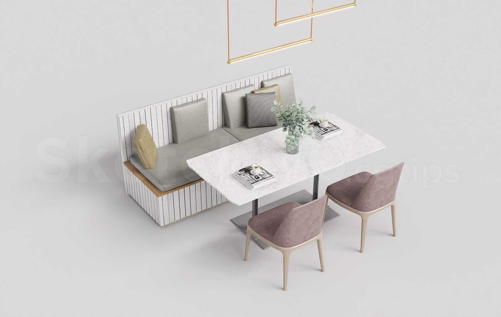 18290. تنزيل نماذج ثلاثية الأبعاد لأثاث المطاعم والمقاهي من Sketchup مجانًا (1)