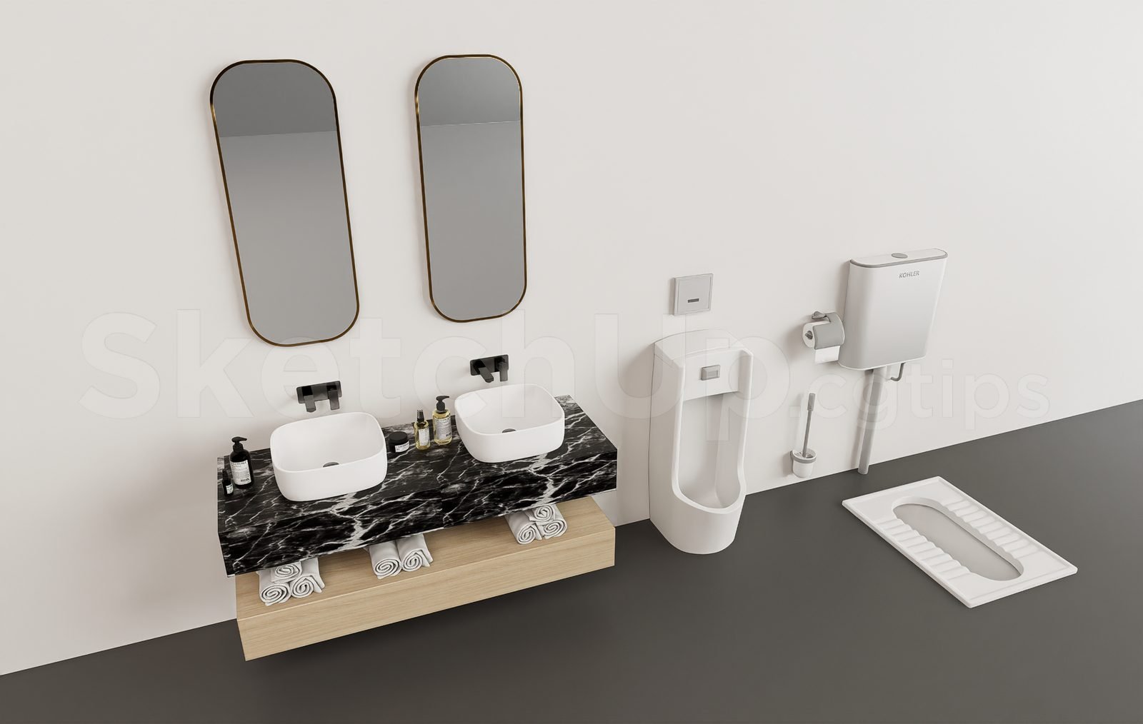 18306. تنزيل نموذج خزانة الحمام Sketchup المجاني ثلاثي الأبعاد (2)