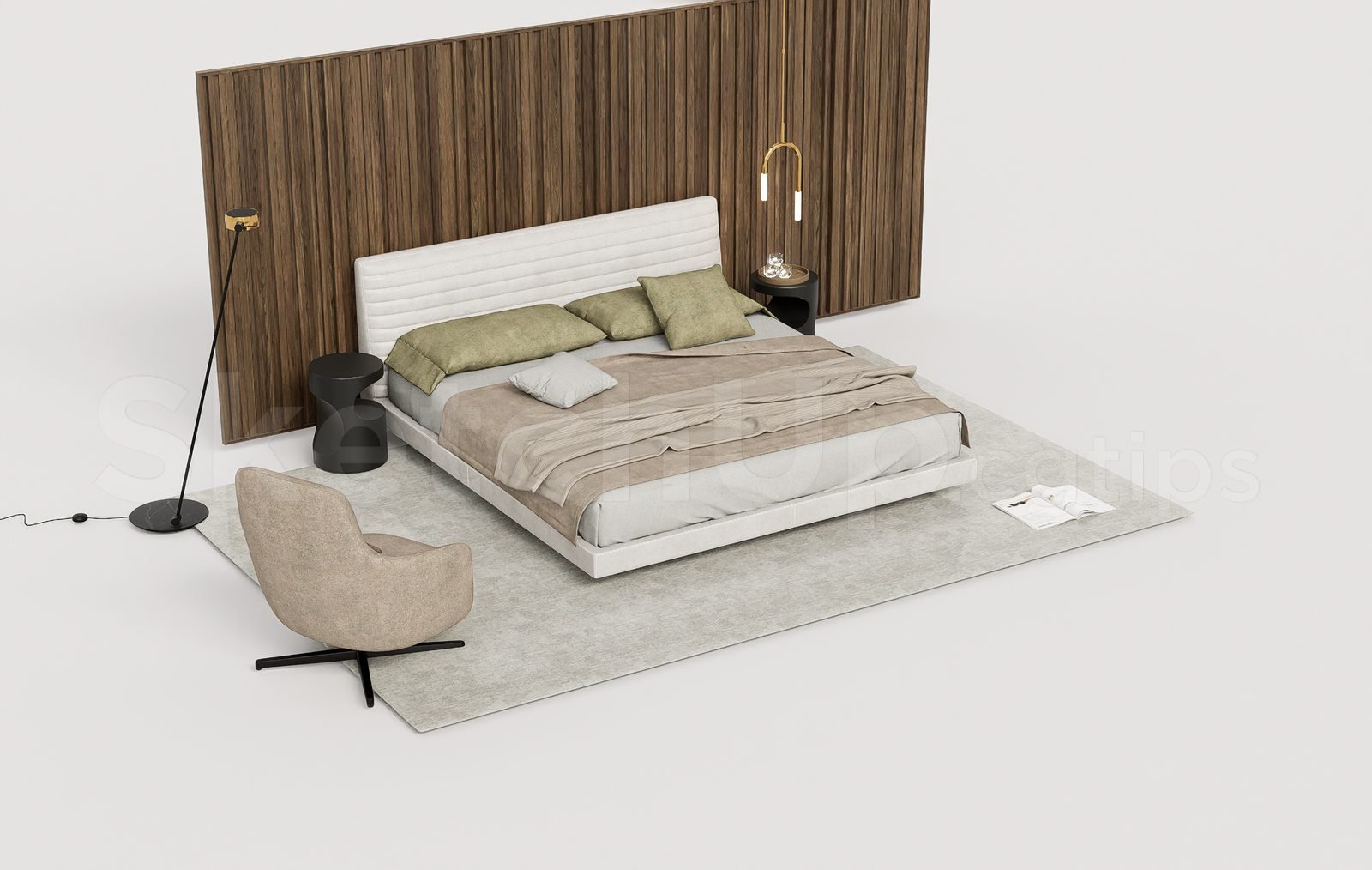 18340. تنزيل نموذج سرير مجاني لـ Sketchup (2)