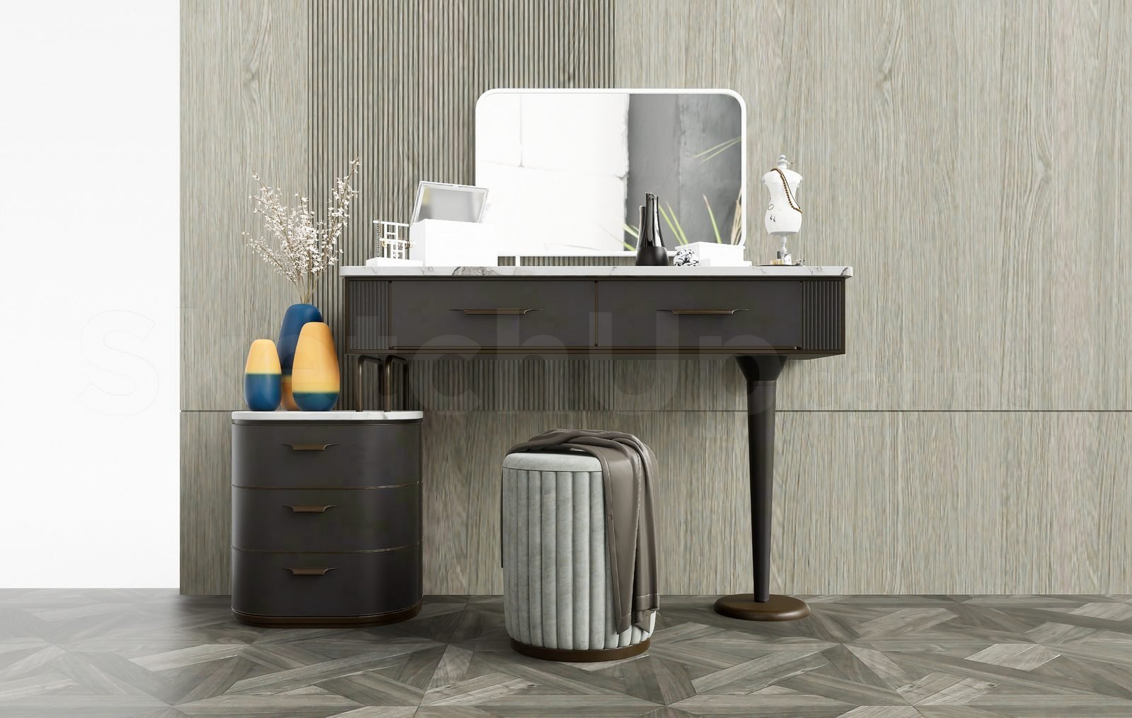 18373. طاولة مكياج نموذج ثلاثي الأبعاد Sketchup مجاني (2)