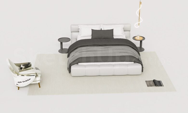 18499. Download Free Bed Model For Sketchup (1)
