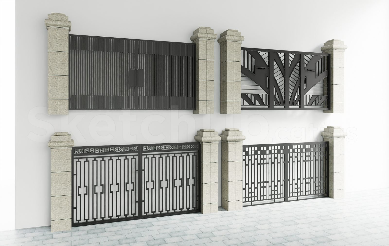 18388. تحميل نموذج Sketchup Gate ثلاثي الأبعاد مجانًا (2)