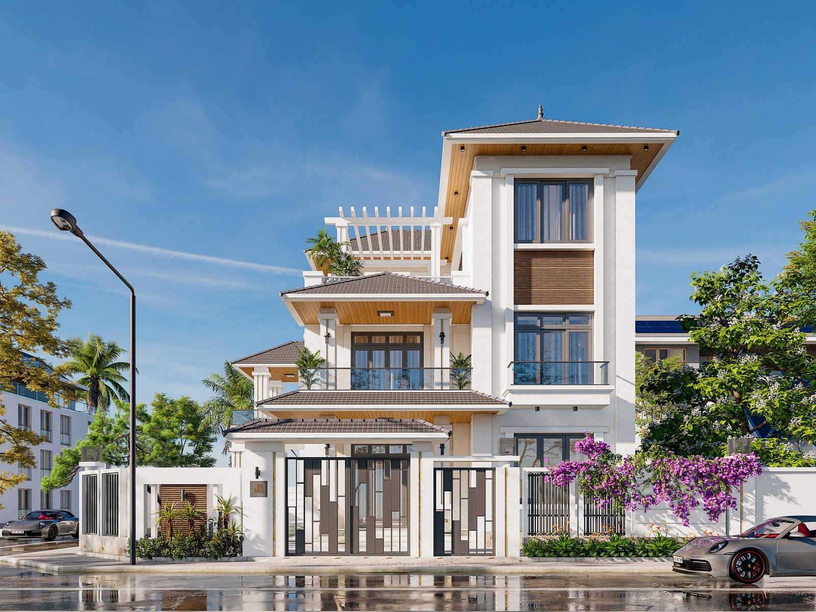 18415. نموذج خارجي لفيلا Sketchup تحميل مجاني (1)