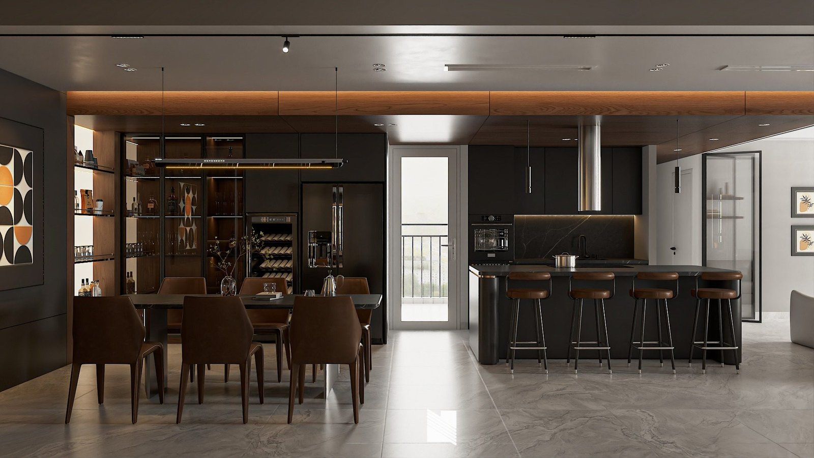 18453. غرفة المعيشة المجانية Sketchup - النموذج الداخلي للمطبخ تنزيل بواسطة Danh Nam (7)