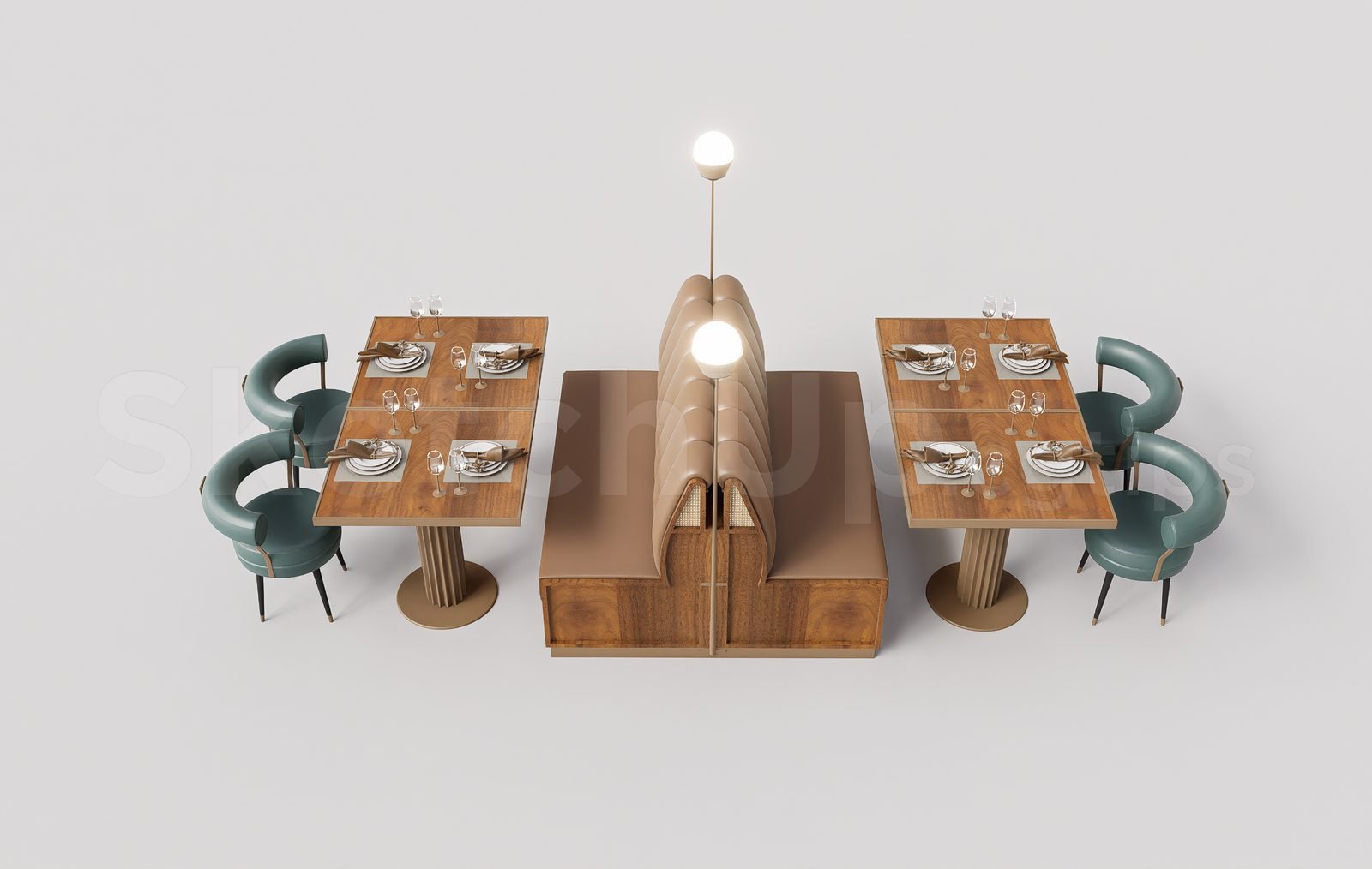 18461. تنزيل نماذج ثلاثية الأبعاد لأثاث المطاعم والمقاهي من Sketchup مجانًا (1)