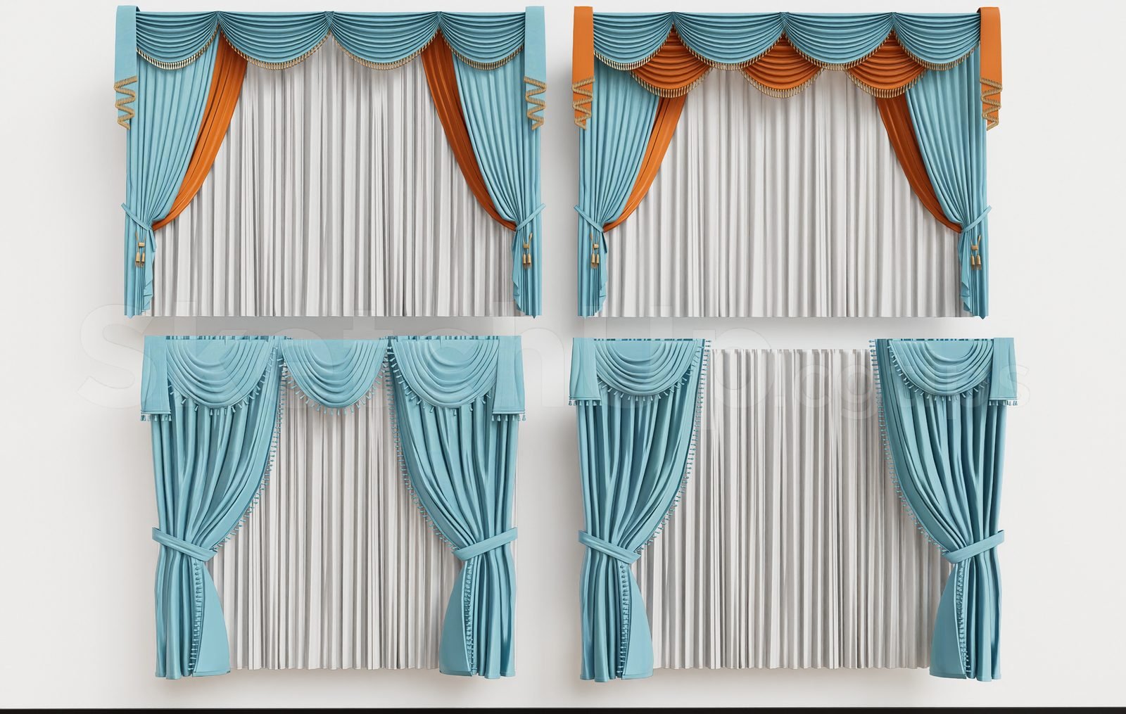 18470. تنزيل نموذج الستارة المجاني لـ Sketchup (1)