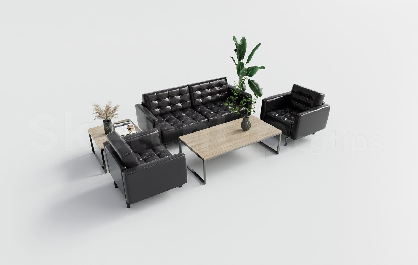 18479. تنزيل نموذج أريكة مكتب Sketchup مجانًا (2)