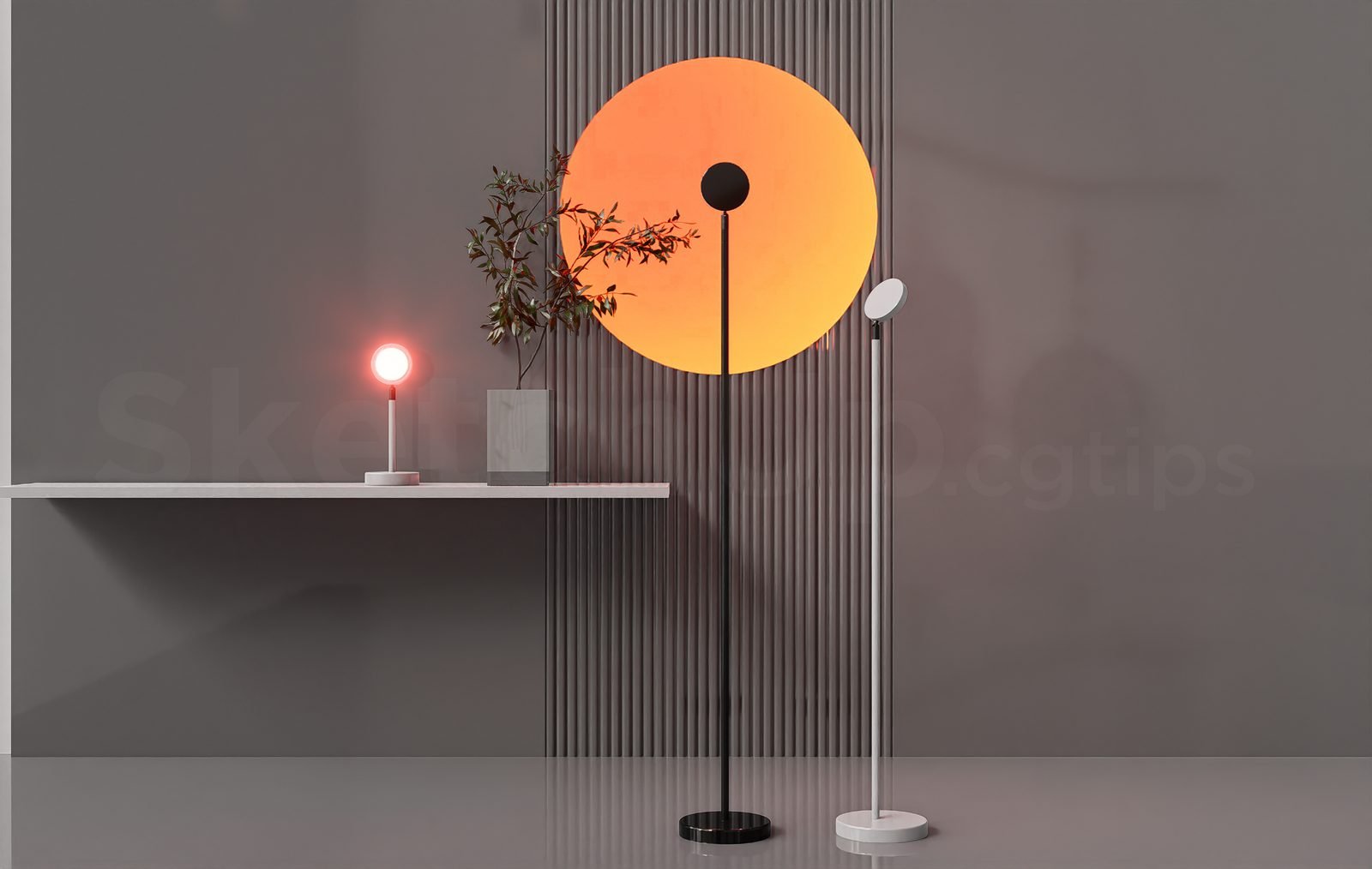 18487. تنزيل نموذج مصباح أرضي Sketchup مجاني للمشاريع الداخلية (2)