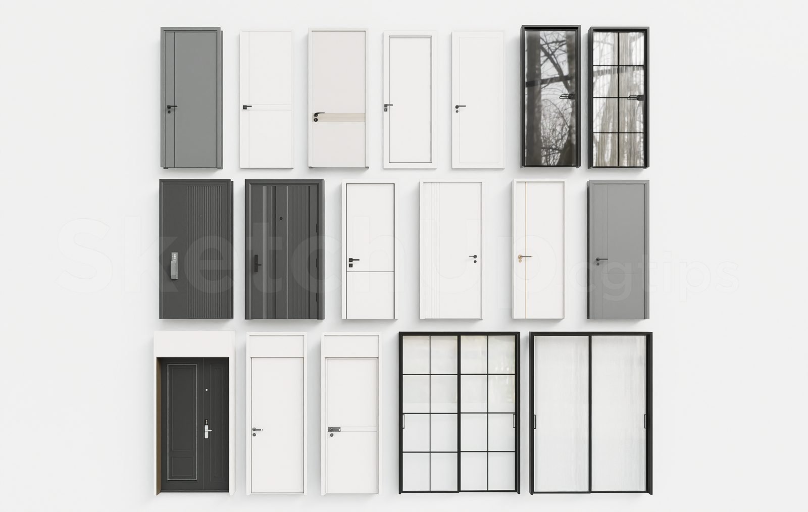 18495. تحميل نموذج Sketchup Door ثلاثي الأبعاد مجانًا (2)