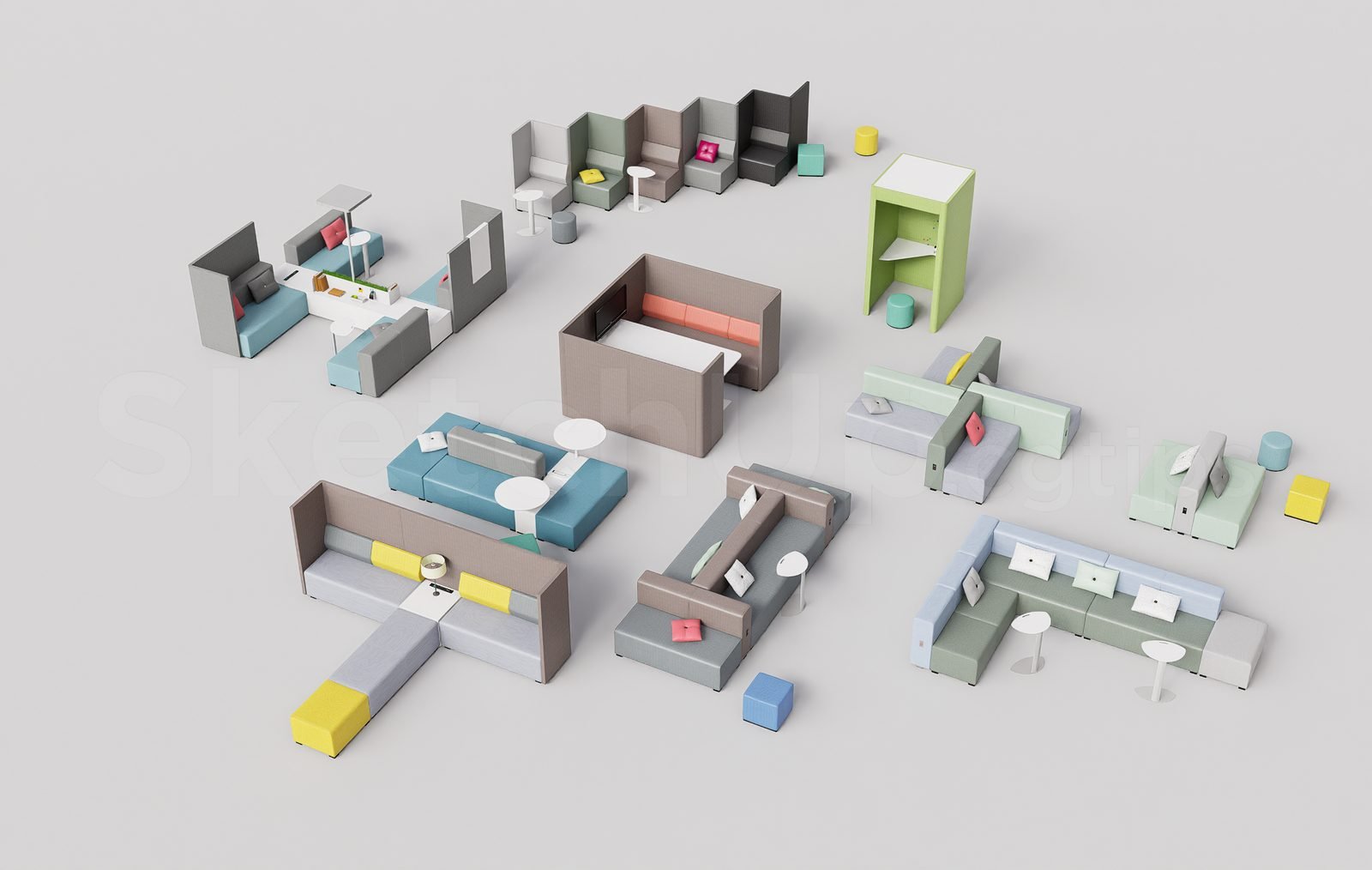 18508. تنزيل نماذج ثلاثية الأبعاد لأثاث المطاعم والمقاهي من Sketchup مجانًا (2)