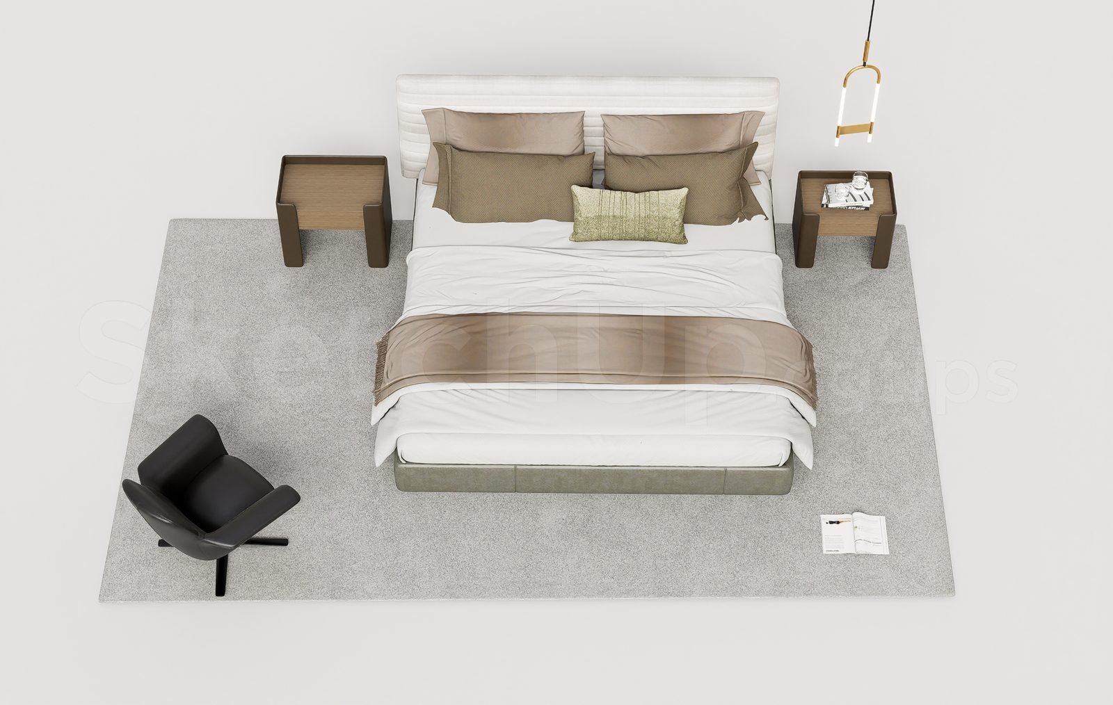 18540. تنزيل نموذج سرير مجاني لبرنامج Sketchup (1)