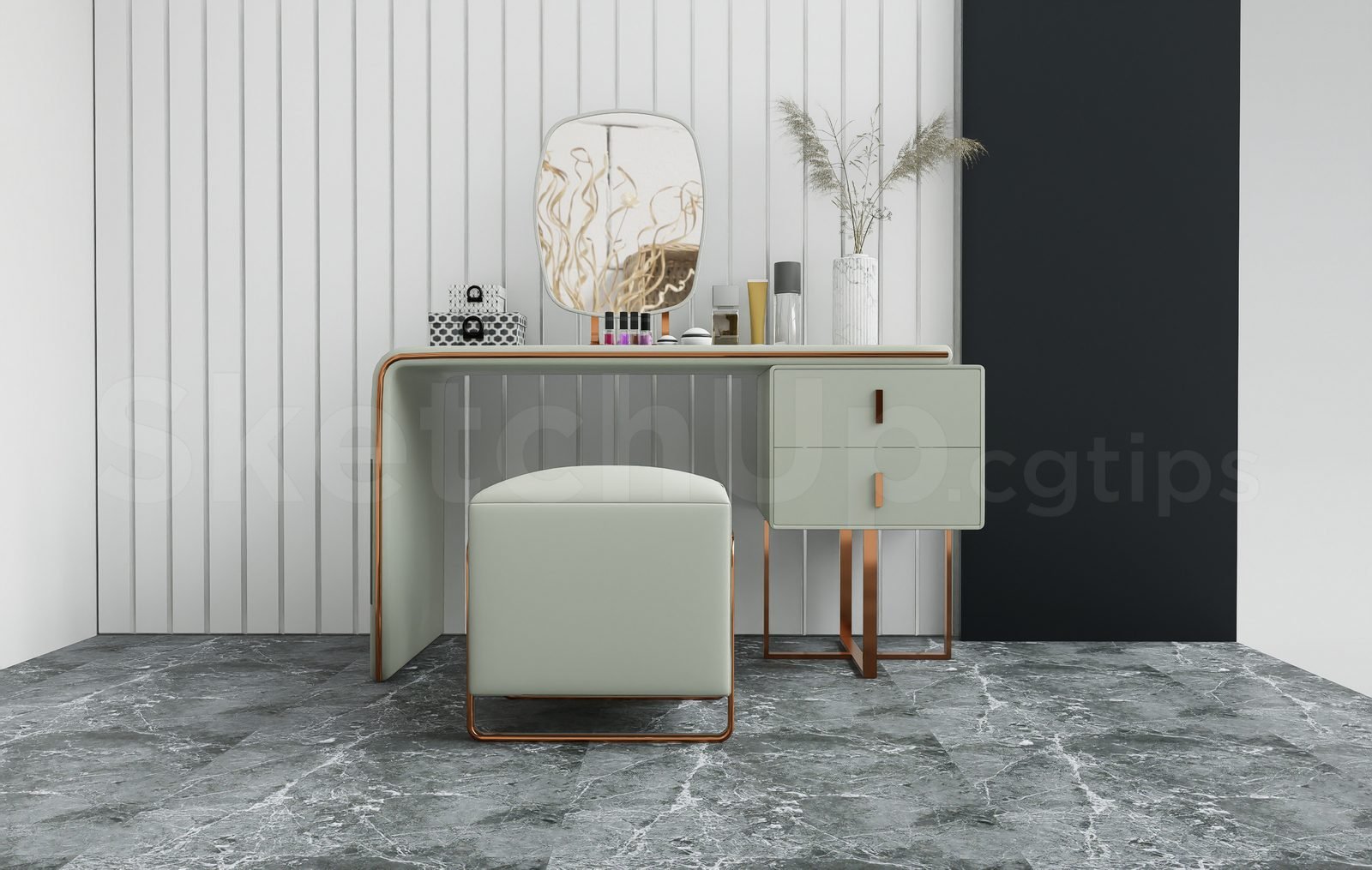 18551. طاولة مكياج نموذج ثلاثي الأبعاد سكيتش اب مجاني (2)