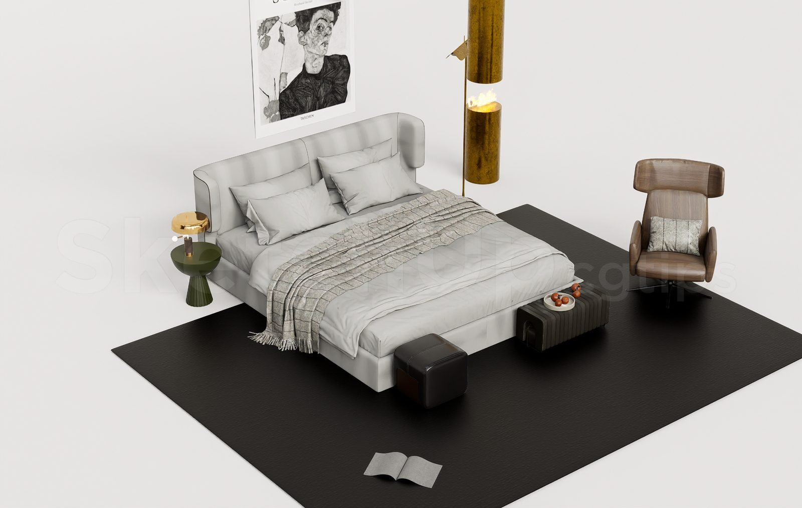 18552. تنزيل نموذج سرير مجاني لـ Sketchup (2)