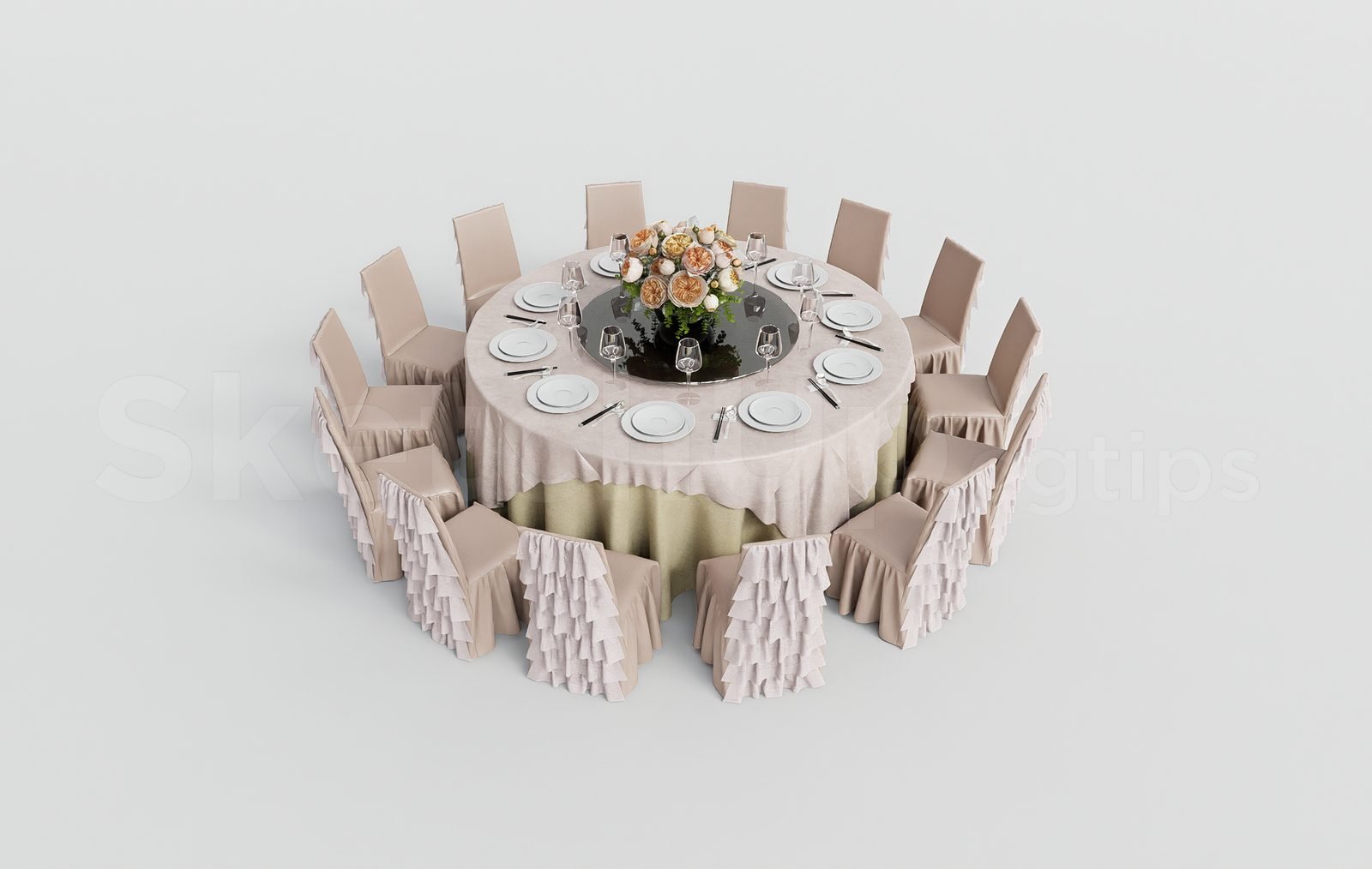 18585. تنزيل نموذج طاولة طعام Sketchup مجانًا (1)