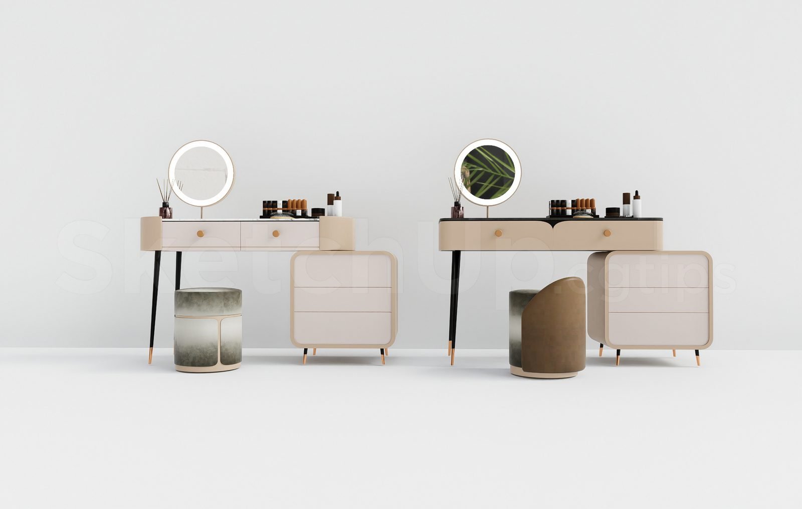 18593. طاولة مكياج نموذج ثلاثي الأبعاد Sketchup مجاني (1)