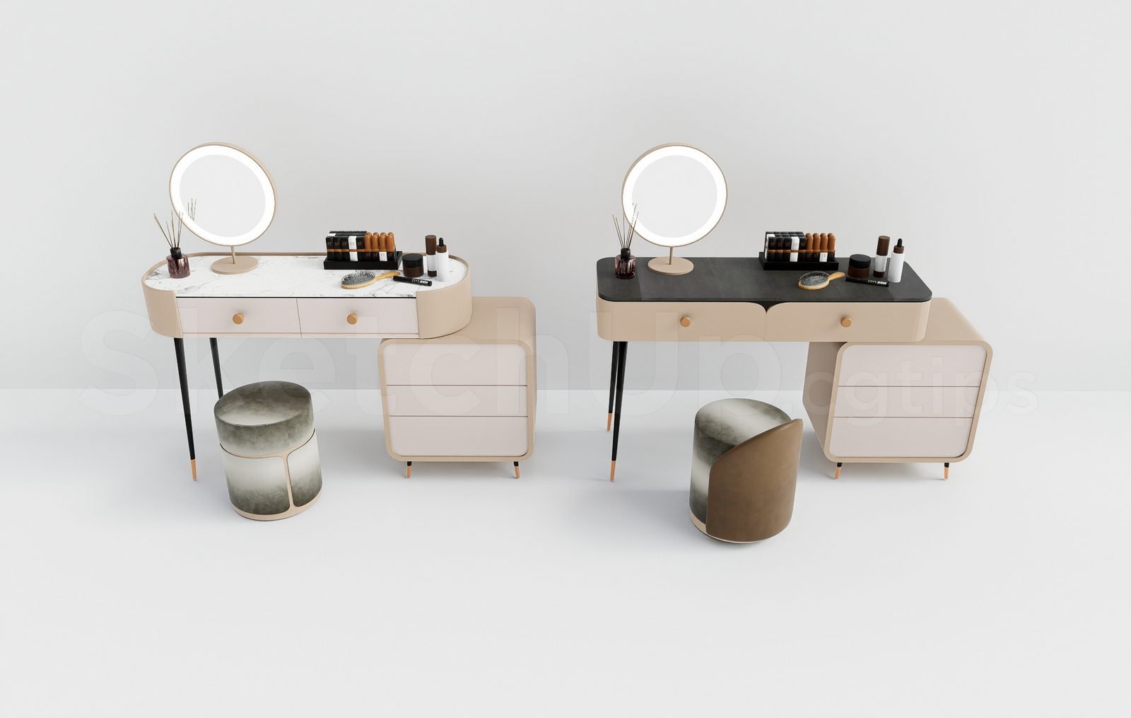 18593. طاولة مكياج نموذج ثلاثي الأبعاد Sketchup مجاني (2)