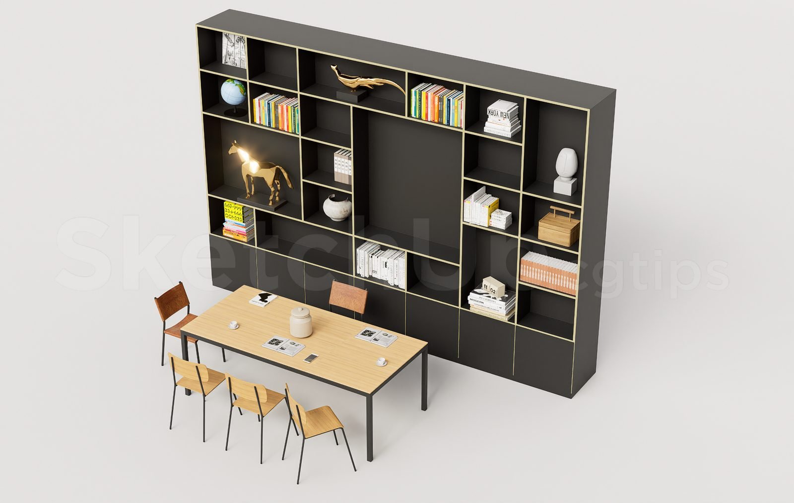 18688. تنزيل نموذج طاولة مكتب Sketchup مجانًا (2)