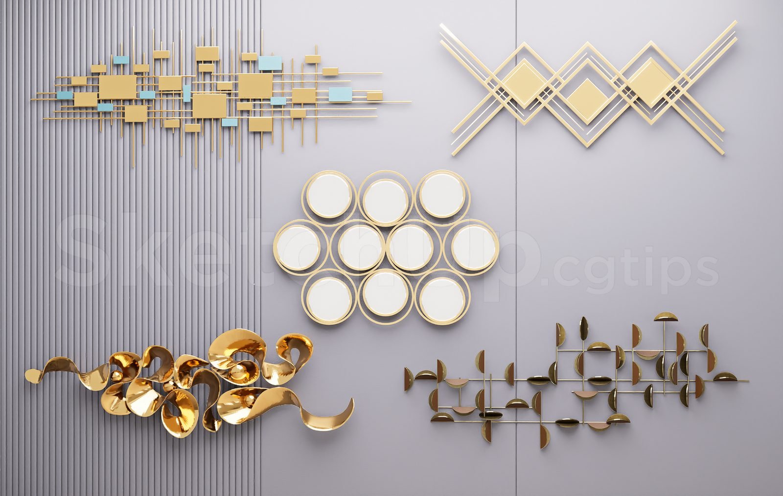 18689. تنزيل نموذج Sketchup لتزيين الجدران مجانًا (1)