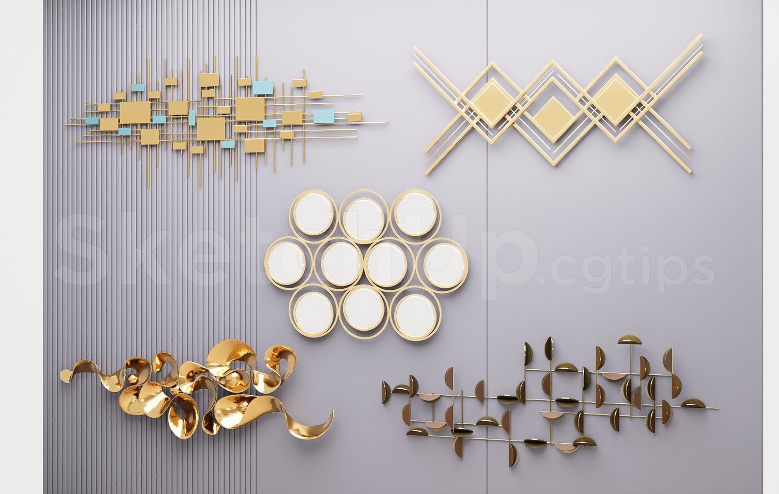 18689. تنزيل نموذج Sketchup لتزيين الحائط مجانًا (2)