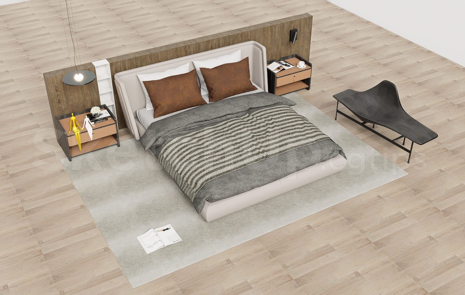 18690. تنزيل نموذج السرير المجاني لـ Sketchup (2)