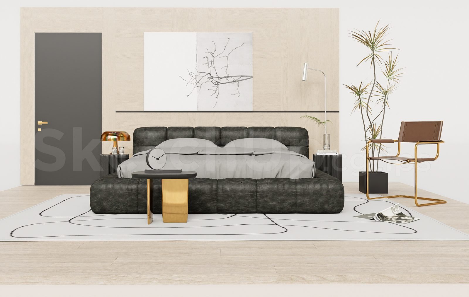 18696. تنزيل نموذج سرير مجاني لـ Sketchup (1)