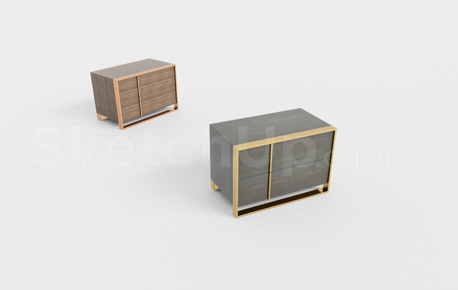 18741. تنزيل مجاني لنموذج Sketchup بجانب السرير ثلاثي الأبعاد (1)