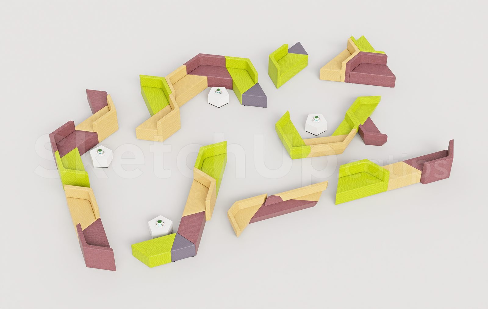 18754. تنزيل نموذج Sketchup Sofa مجانًا (2)