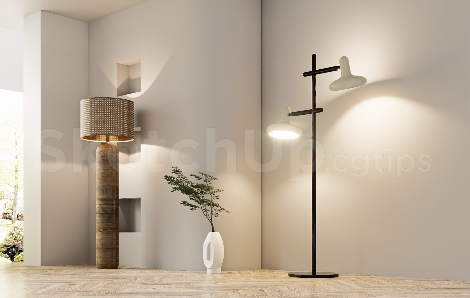 18814. تنزيل نموذج مصباح أرضي Sketchup مجاني للمشاريع الداخلية (1)