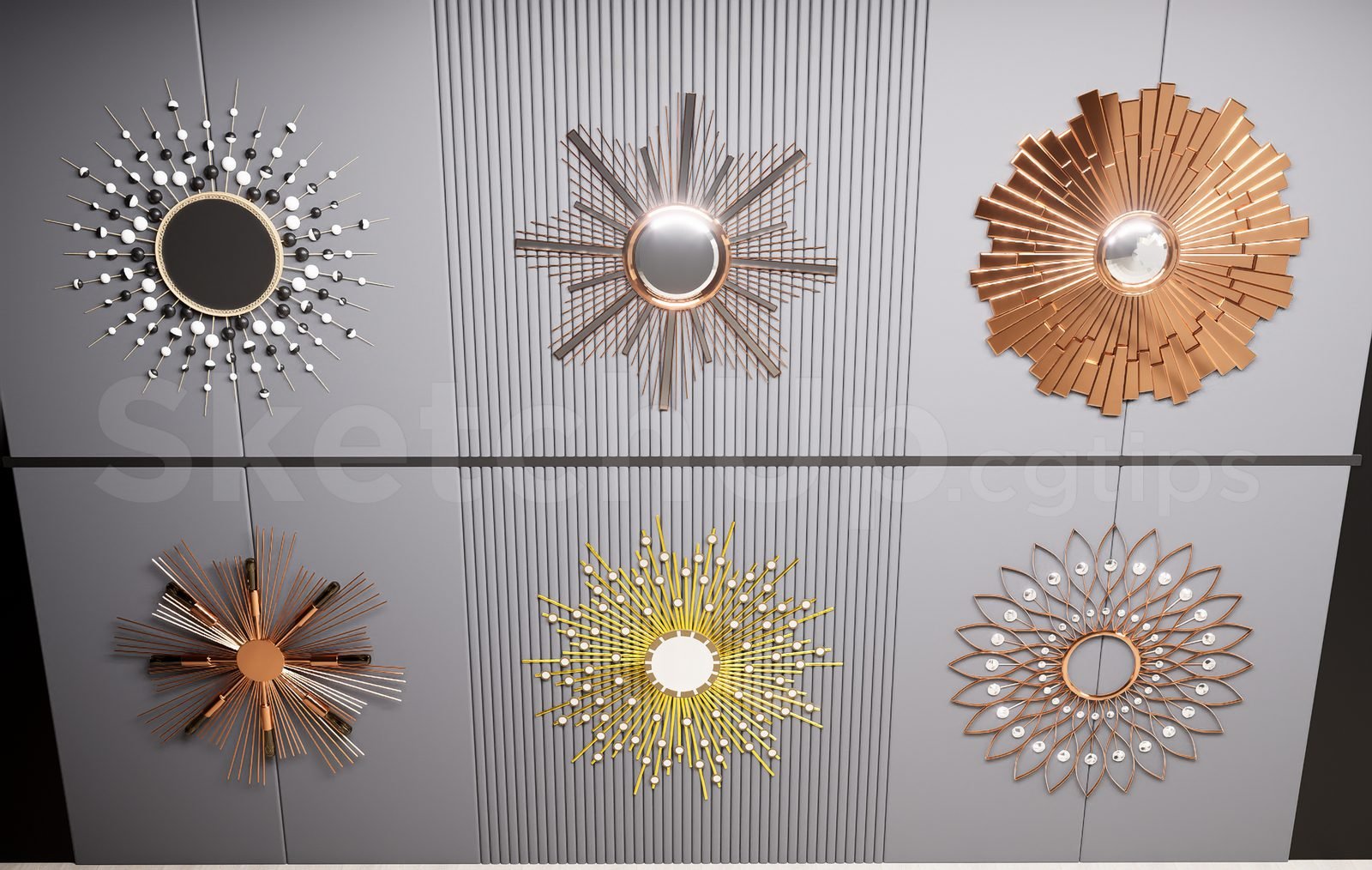 18816. تنزيل نموذج Sketchup لتزيين الجدران مجانًا (2)