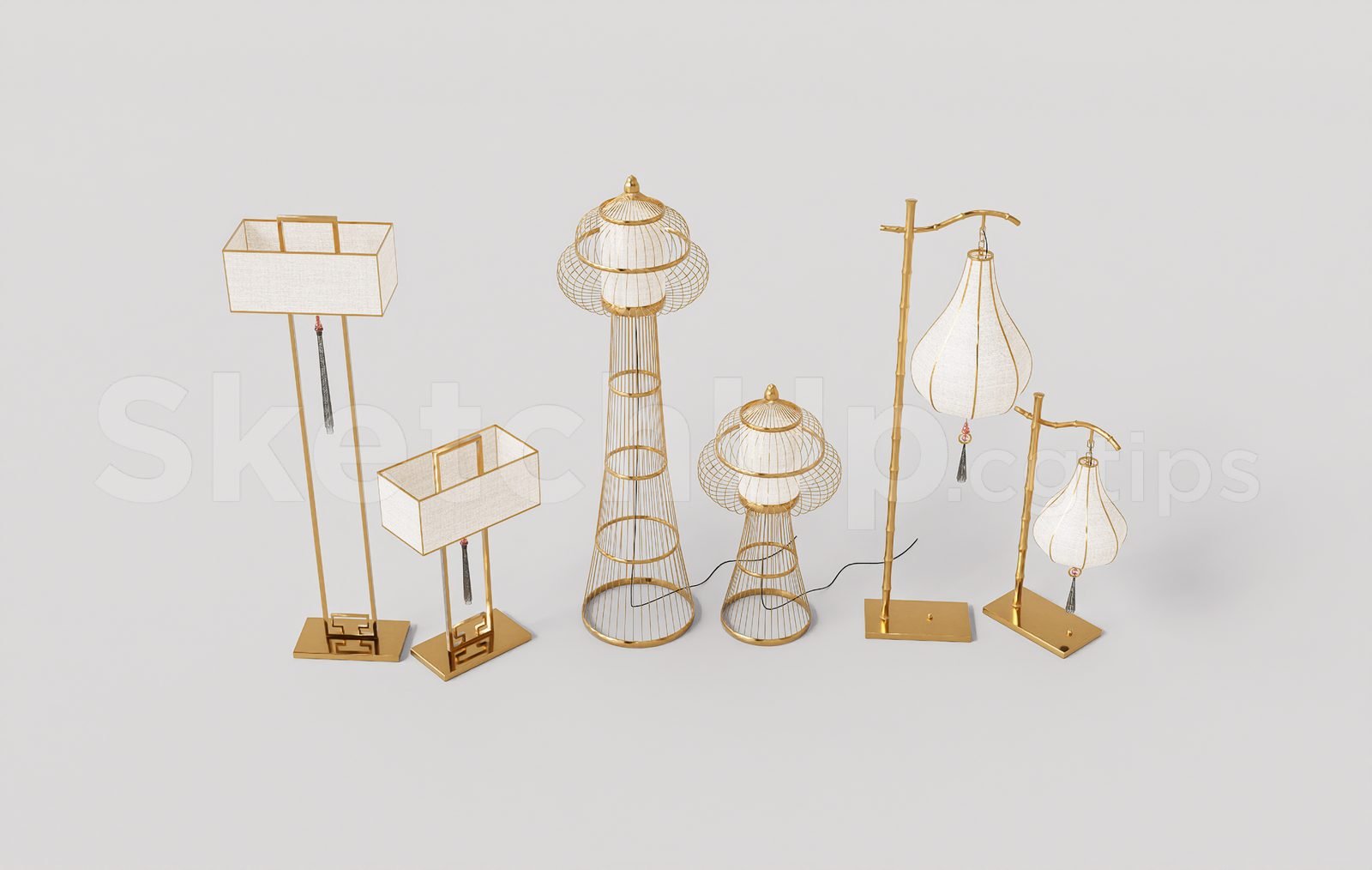 18882. تنزيل نموذج مصباح أرضي Sketchup مجاني للمشاريع الداخلية (1)