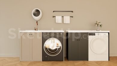 19000. Free Download Modern Laundry Room Sketchup Model (1)