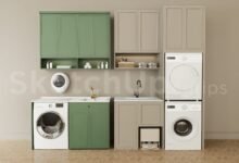 19025. Free Download Modern Laundry Room Sketchup Model (1)