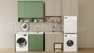 19025. Free Download Modern Laundry Room Sketchup Model (1)