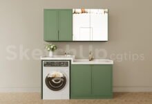 19079. Free Download Modern Cabinet With Washbasin Sketchup Model (1)