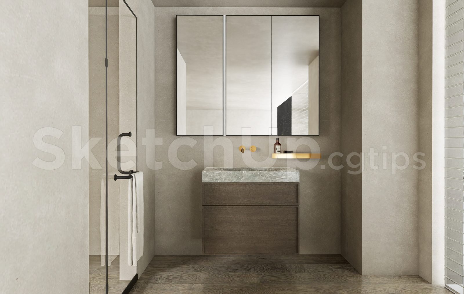 19096. Free Sketchup Lavabo 3d Model Download (1)