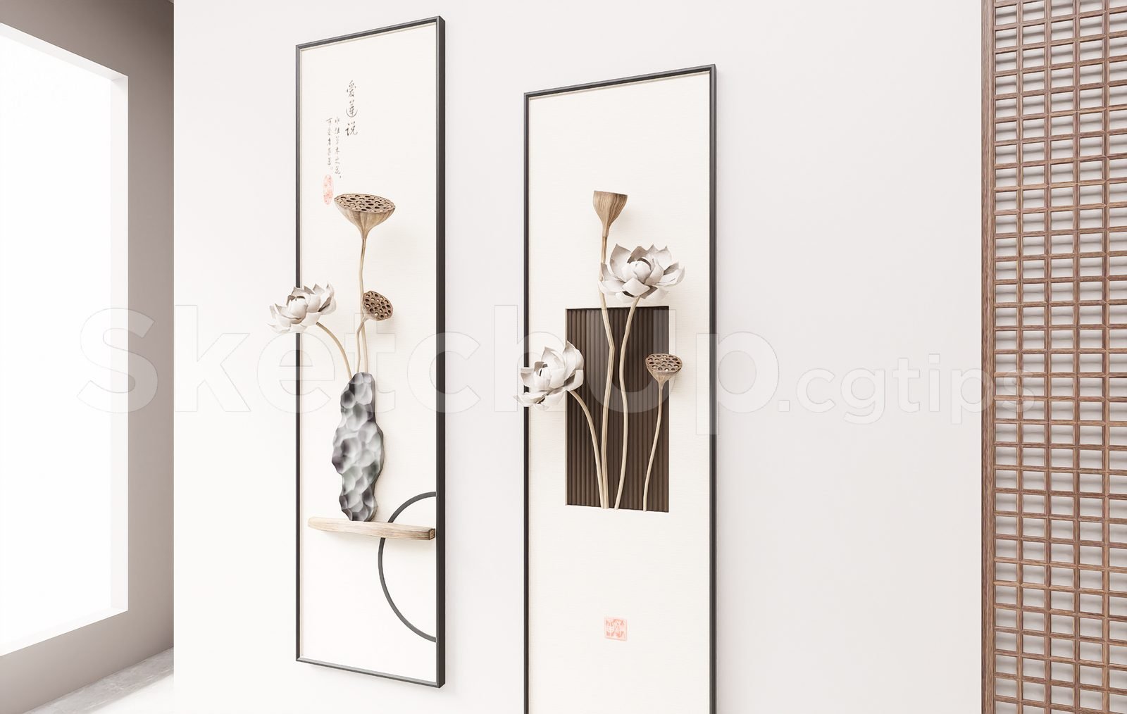 18918. تنزيل نموذج Sketchup لتزيين الحائط مجانًا (2)