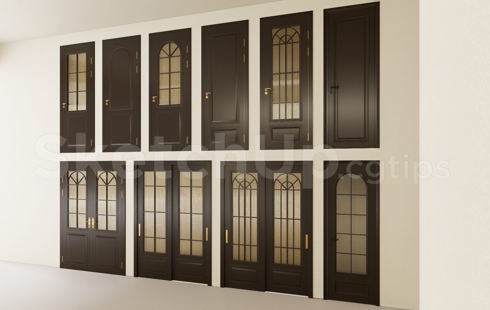 18922. تحميل نموذج Sketchup Door ثلاثي الأبعاد مجانًا (2)
