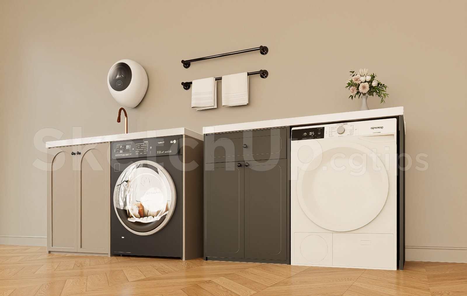 19000. تنزيل مجاني لنموذج Sketchup لغرفة الغسيل الحديثة (2)