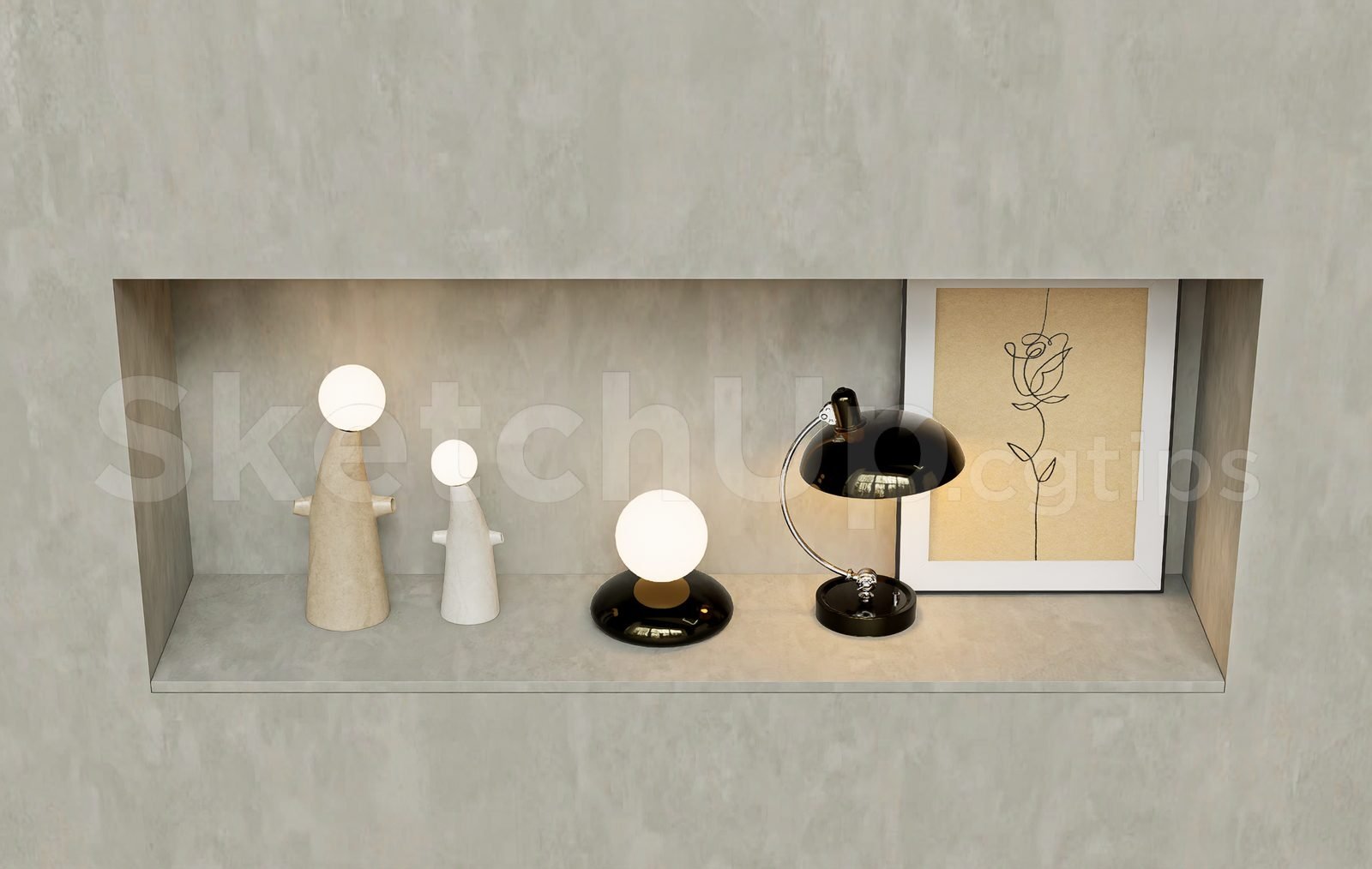 19004. تنزيل نموذج مصباح الطاولة ثلاثي الأبعاد Sketchup مجانًا (2)