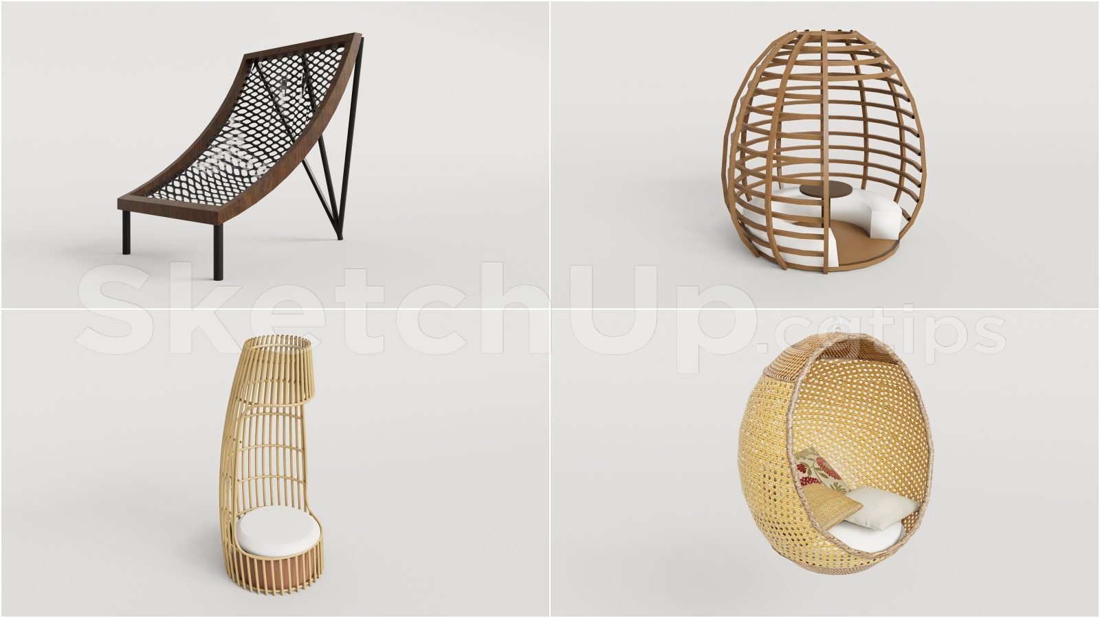 19021. تنزيل نموذج كرسي Sketchup Swing مجانًا