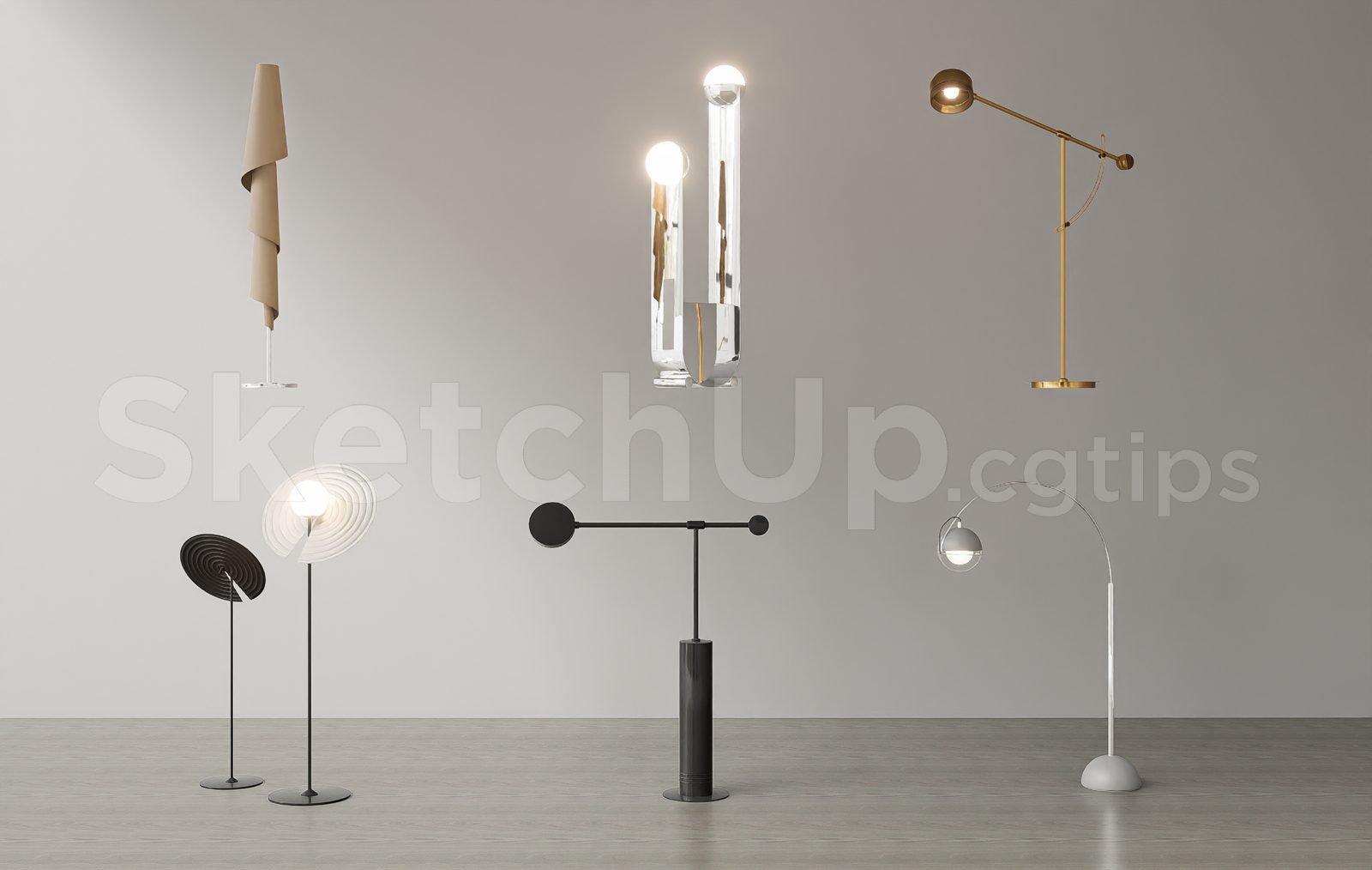 19039. تنزيل نموذج مصباح أرضي Sketchup مجاني للمشاريع الداخلية (1)