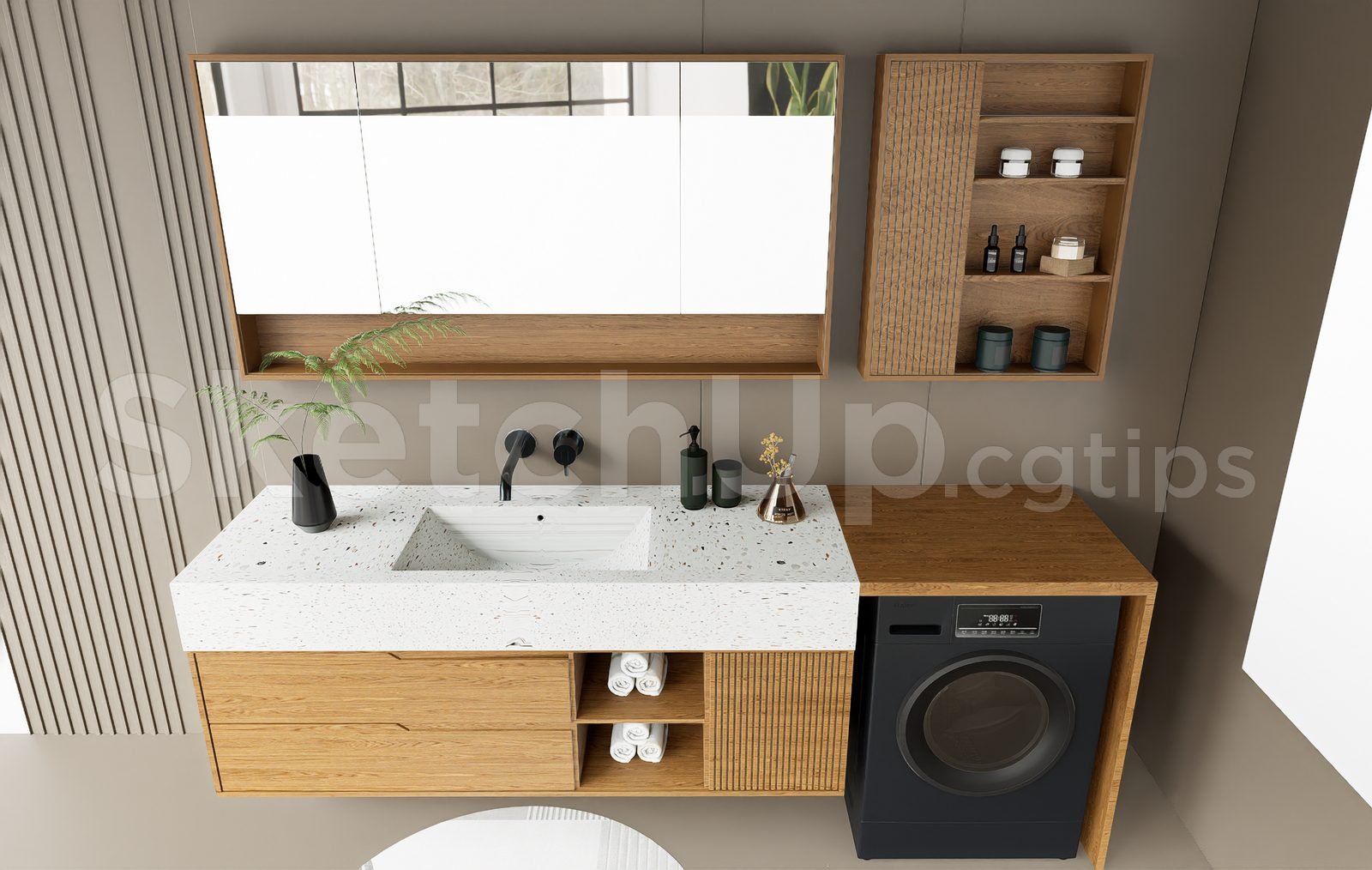 19048. تنزيل مجاني لنموذج Sketchup لغرفة الغسيل الحديثة (2)