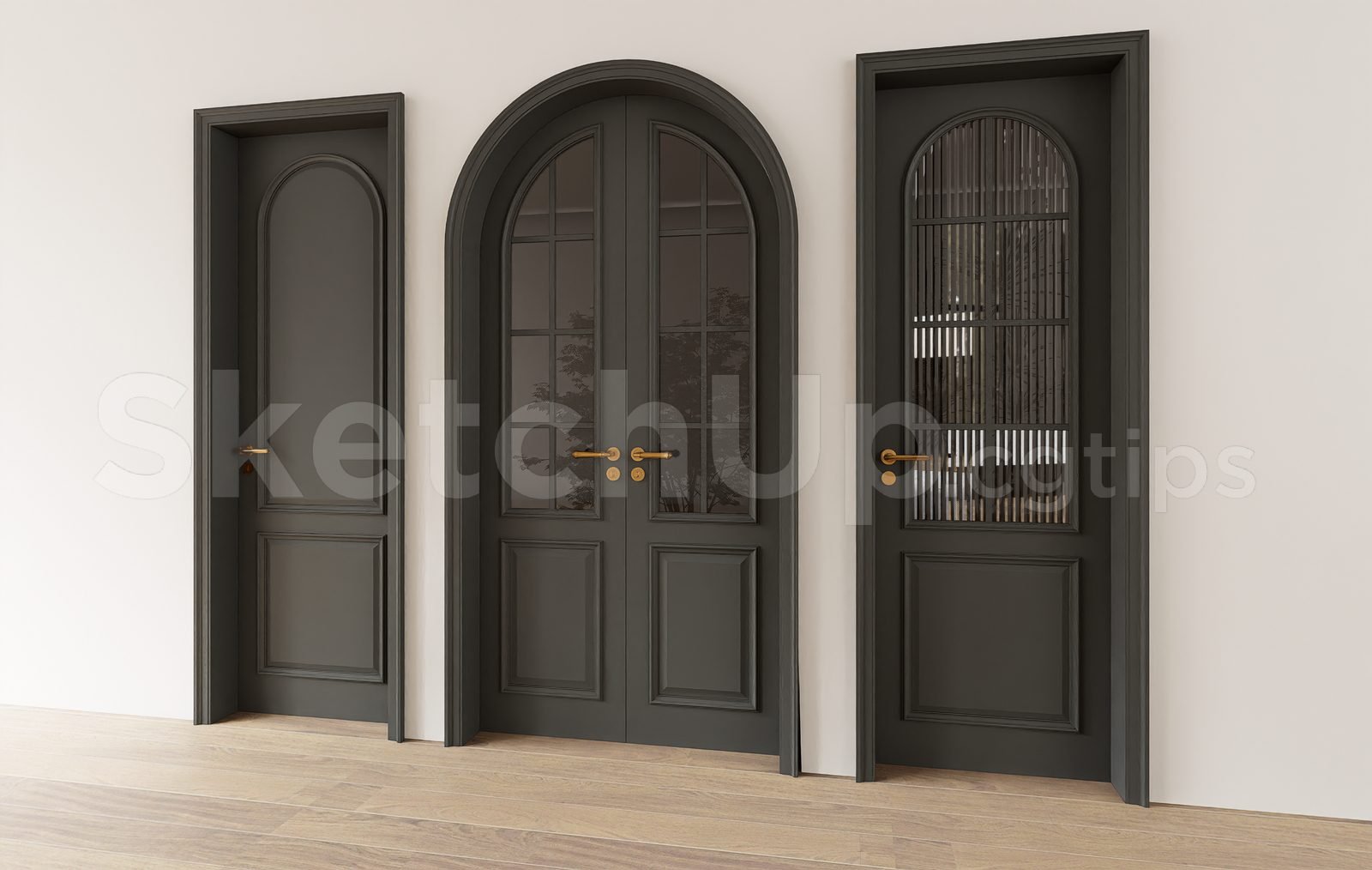 19054. تحميل نموذج Sketchup Door ثلاثي الأبعاد مجانًا (2)