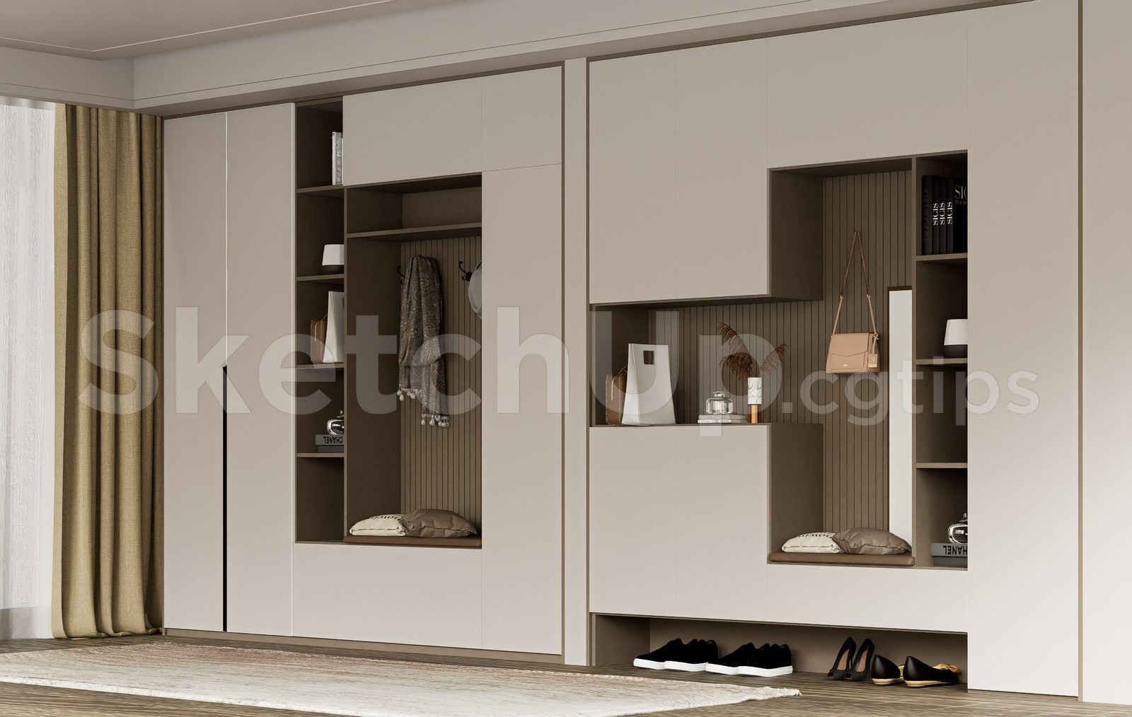 19094. تنزيل نموذج خزانة الأحذية Sketchup مجانًا (2)